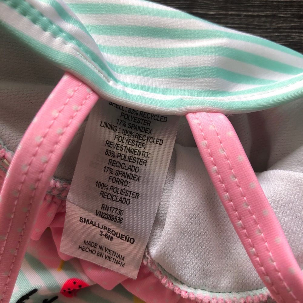 Pink teal & yellow pineapple swimsuit - Picture 3 of 3